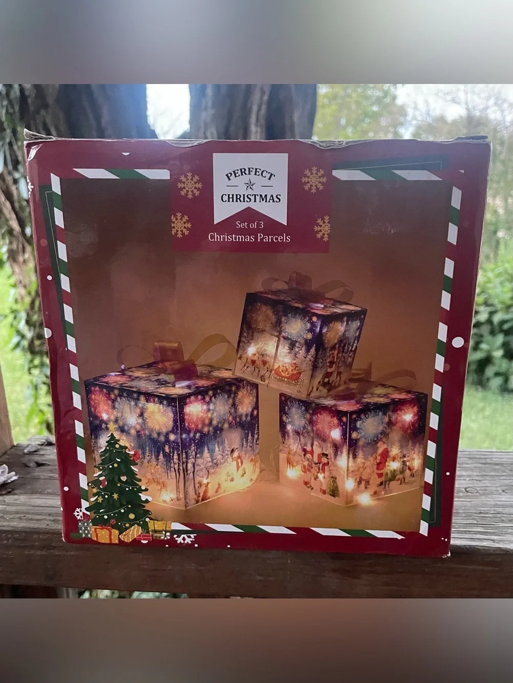 Perfect Holiday Parcel Trio with LED Lighting 8 Functions